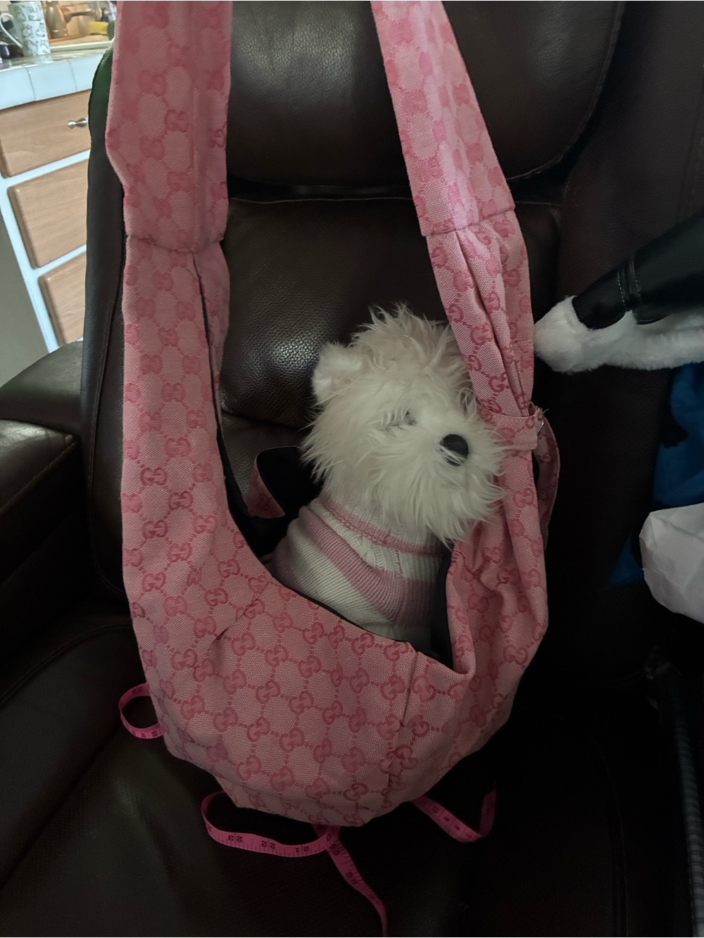 Gucci style Pink GG Monogram Shoulder pet carry bag - Picture 5 of 5